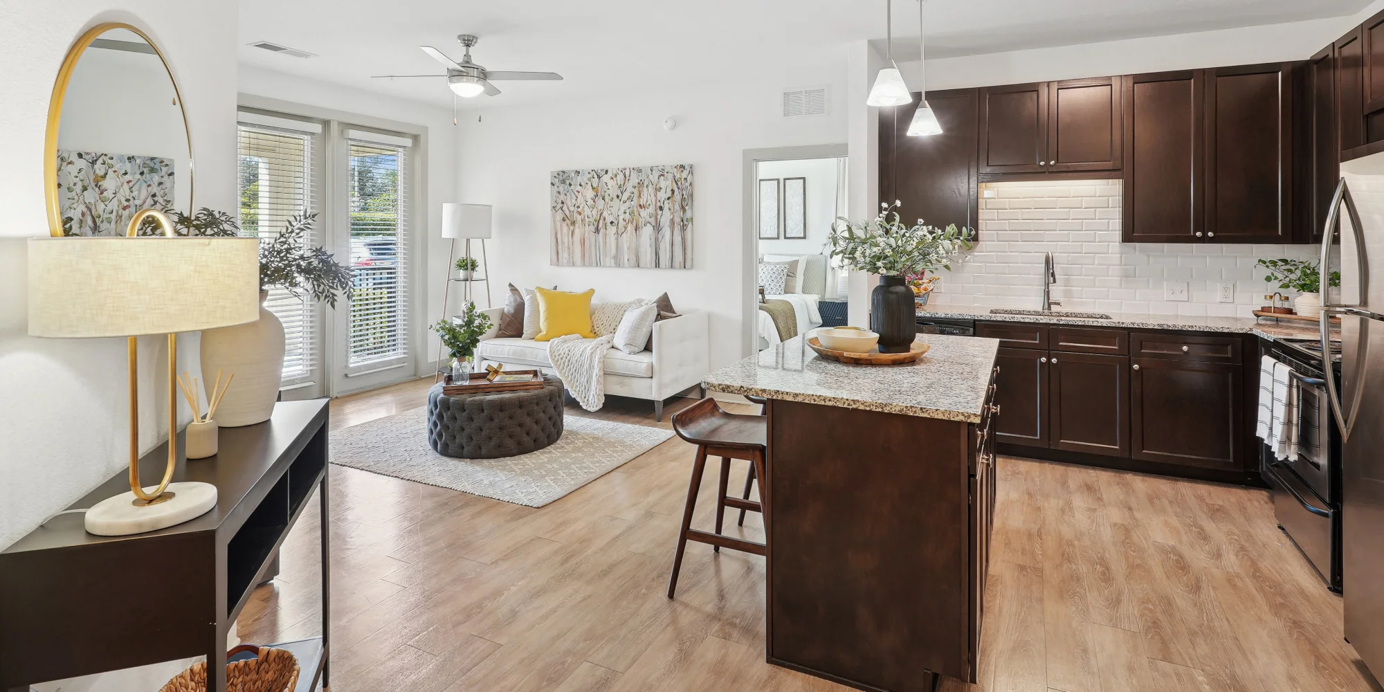 Millennium Apartments' Living room & kitchen