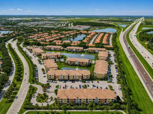 Aerial view of the Millennium Apartments community in Fort Myers