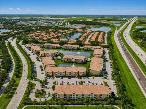 Aerial view of the Millennium Apartments community in Fort Myers