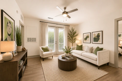 Furnished living room in a Millennium Apartments home